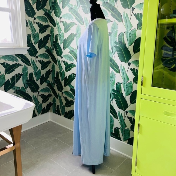 H&M Women’s Blue oversized Short Sleeve Maxi Dress Small - Picture 5 of 10